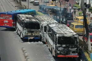 BURNT BRT BUSES