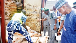 Customs intercept 34 containers of rice at port