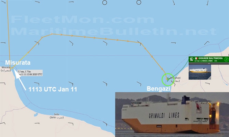 GRIMALDI car carrier seized by Libyan National Army?