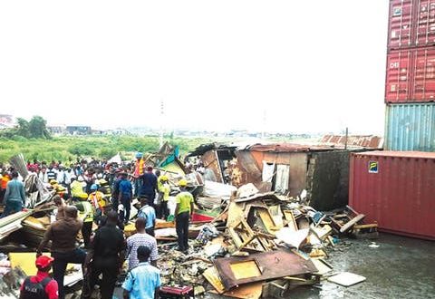 Again, fallen container kills two in Lagos