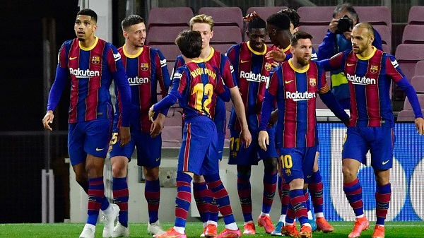  Barca edge closer to Atletico after late Dembele winner against Valladolid