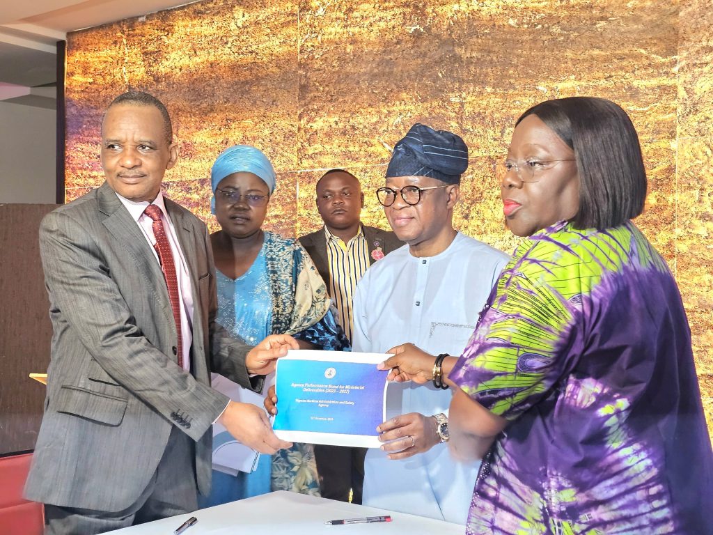 NIMASA DG Signs  Performance  Bond For 2023-2027 With Ministry